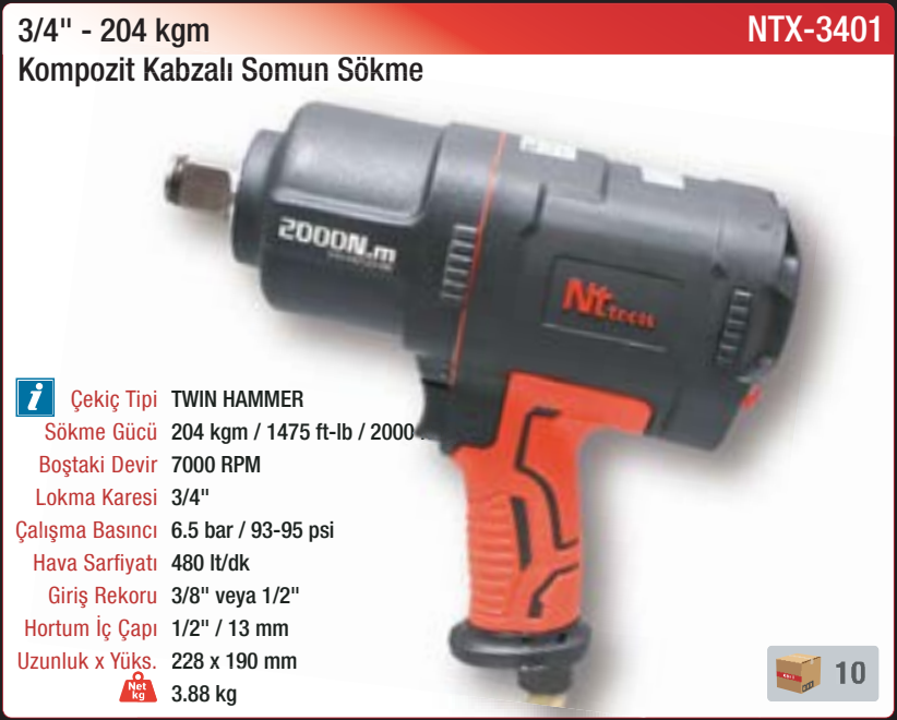 NTX-3401 orijinal katalog bilgileri