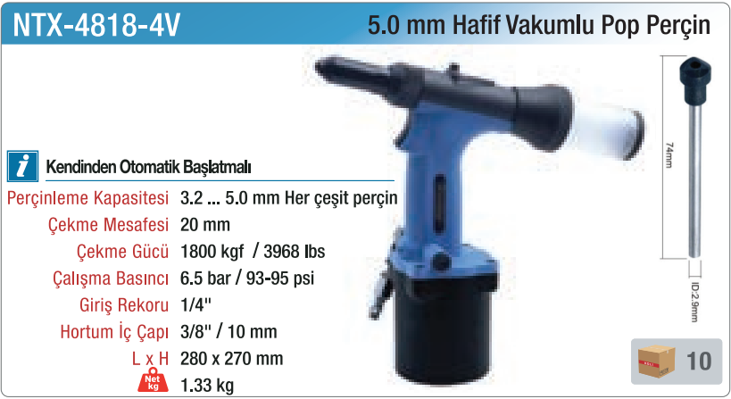 NTX-4818-4V orijinal katalog bilgileri — fiyat içermeyen görsel